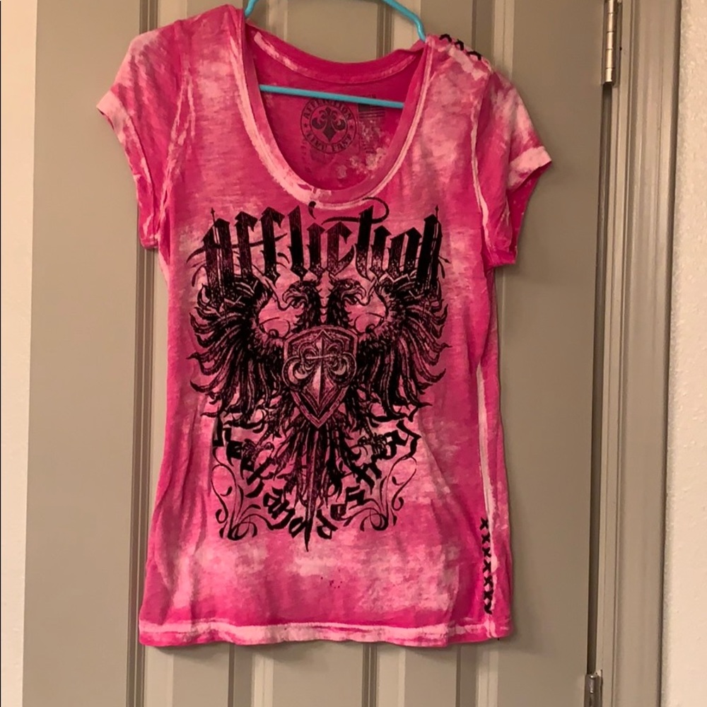 Hot pink affliction tshirt